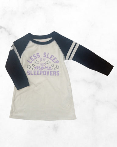 joe fresh ♡ 3t ♡ less sleep more sleepovers fleece night dress