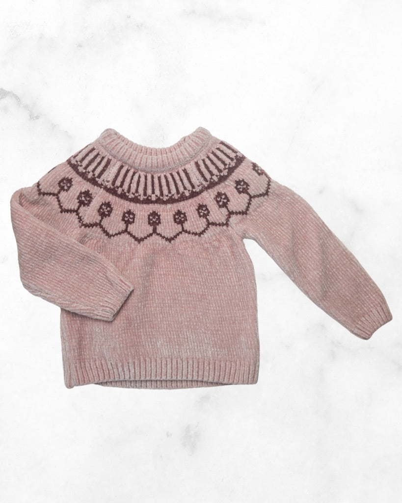 rise little earthling ♡ 3-4Y ♡ cozy pink crew sweater