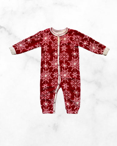 hatley ♡ 12-18 mo ♡ fleece snowflake snap sleep romper