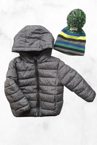 george ♡ 4T ♡ grey puffer and hat