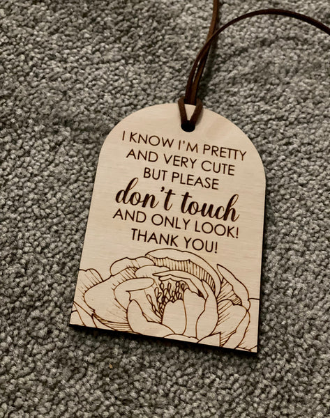 don't touch ♡ car seat tags